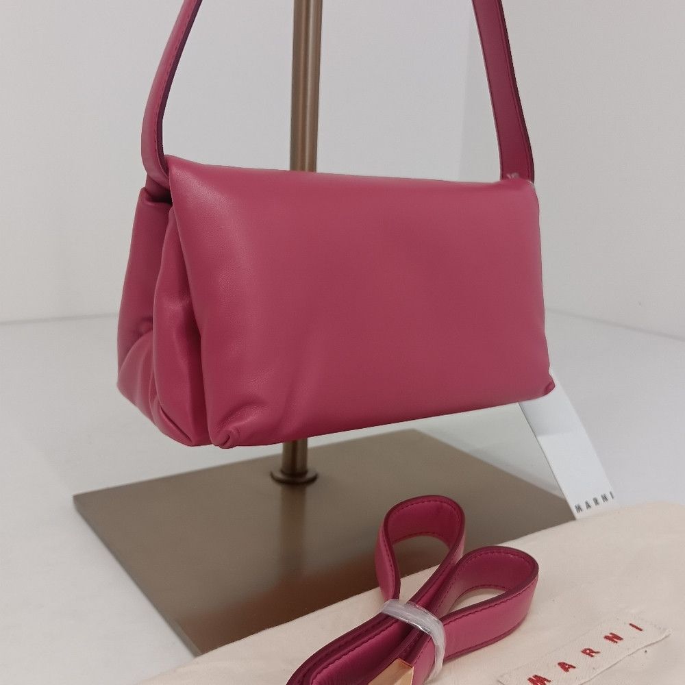 Marni Marni Women's Small Leather Prisma Crossbody Bag - Pink Size ONE SIZE - 4 Thumbnail