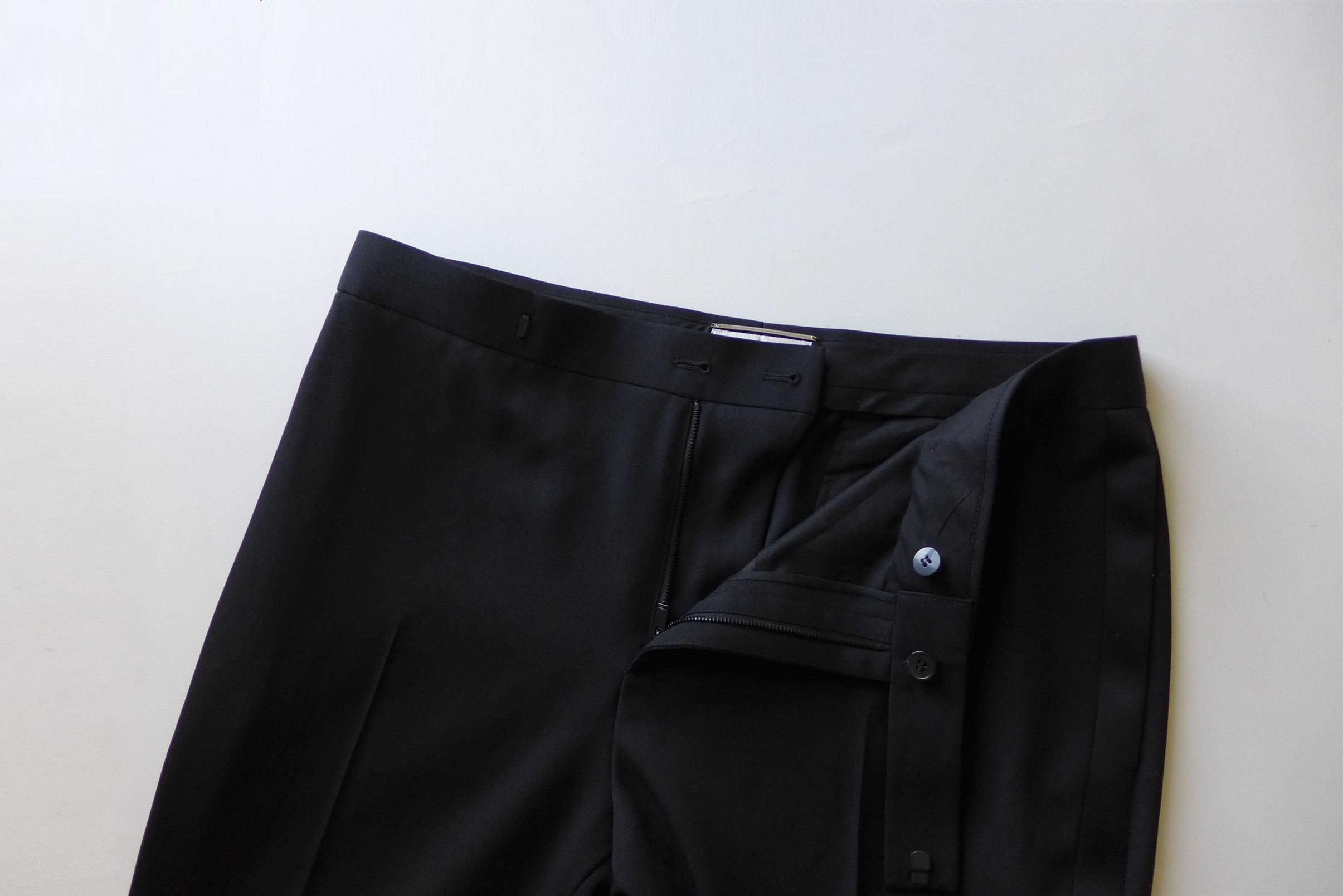 Saint Laurent Paris Saint Laurent Slim Fit Tuxedo Trousers - Black Wool Size US 34 / EU 50 - 8 Thumbnail