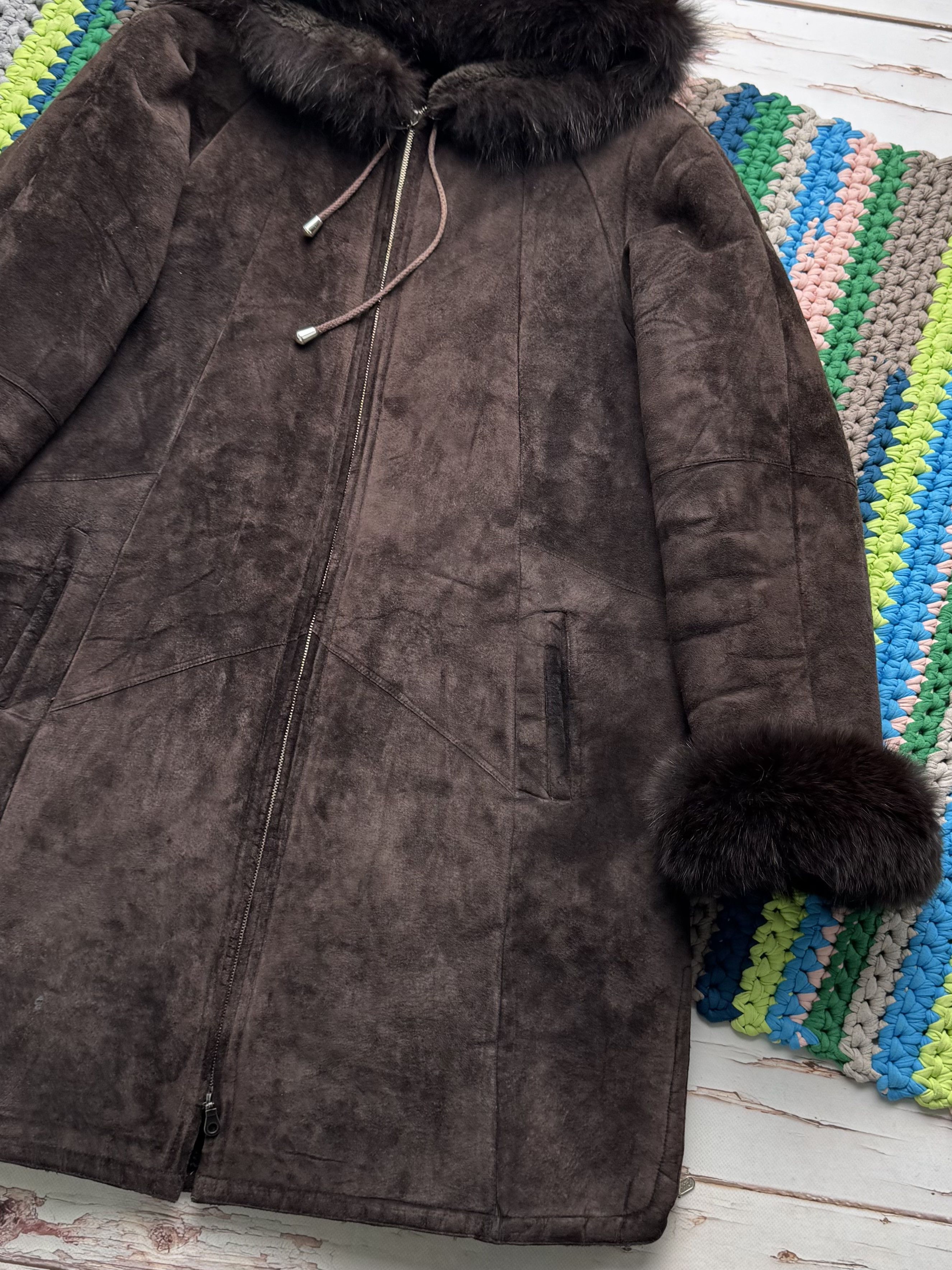 Vintage Vintage Shearling Sheepskin Coat Suede Hooded Winter Y2K Size XL / US 12-14 / IT 48-50 - 9 Thumbnail