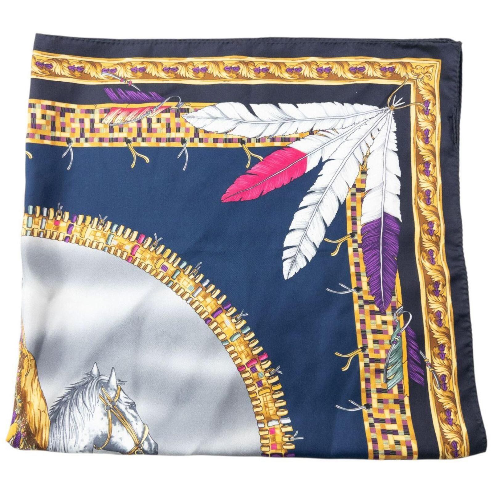 Versace Versace Native American Print Silk Scarf Size ONE SIZE - 5 Thumbnail