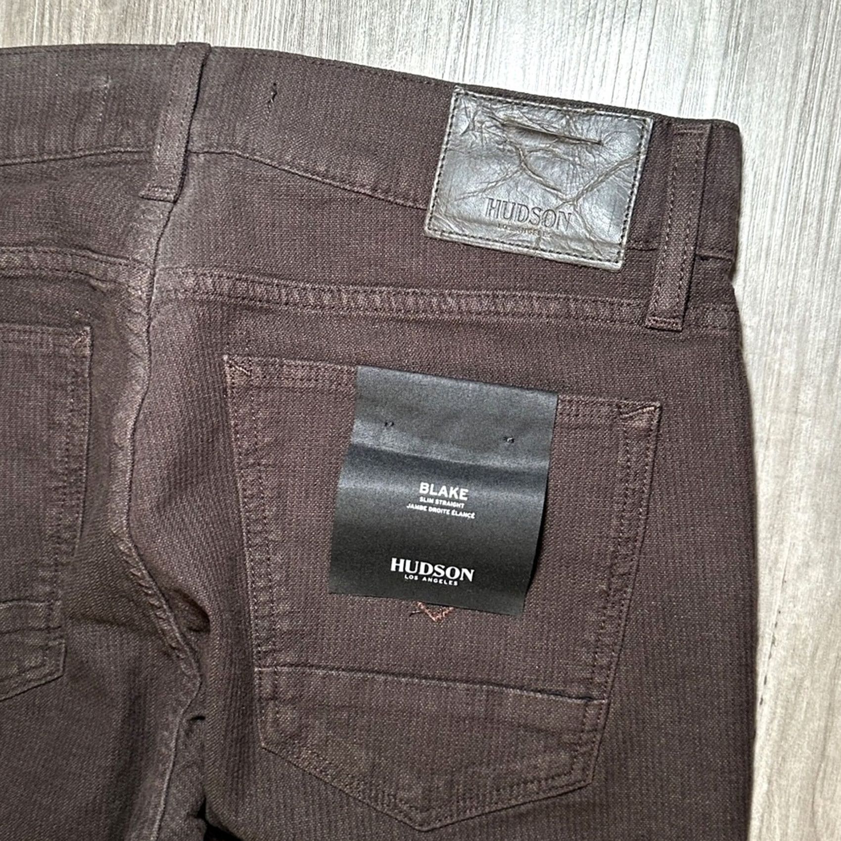 Vintage Hudson Jeans Hudson Blake Slim Straight Timber Textured Jeans 31 Brown Men Regular 31 Inseam 32 Fashion 90s MS8635 Size US 31 - 5 Thumbnail