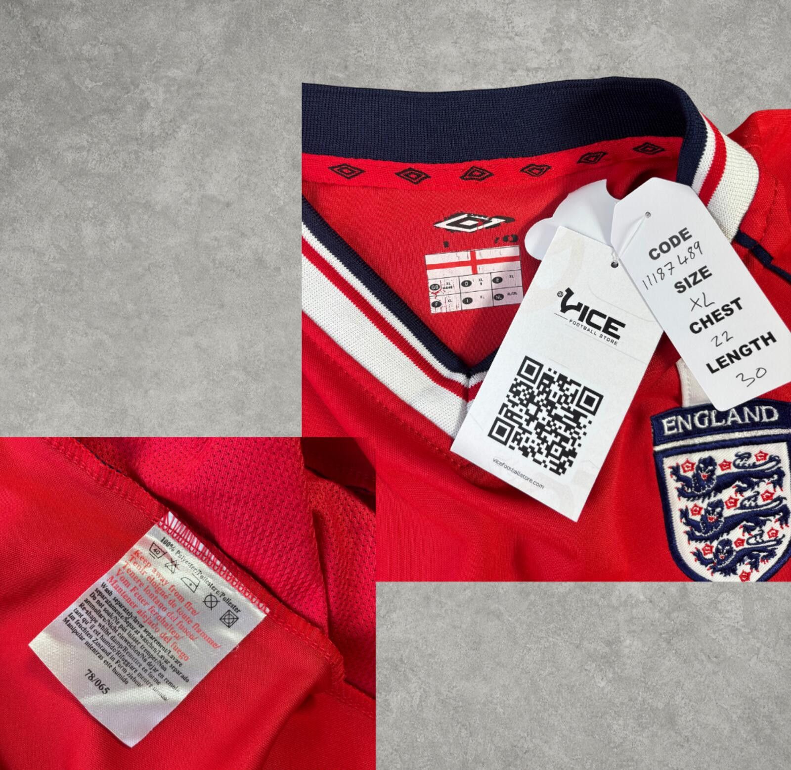 Umbro 2001/03 England Away Shirt Umbro (XL) Size US XL / EU 56 / 4 - 4 Thumbnail