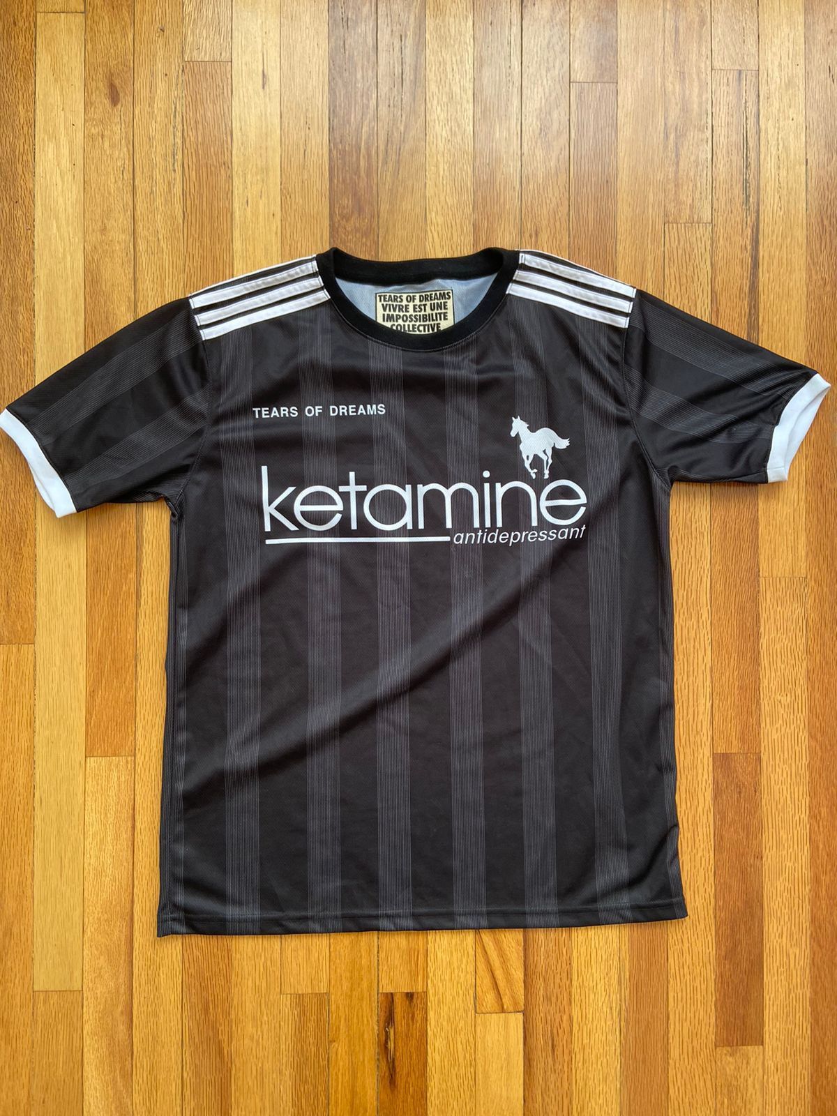 image of Drain Gang x Goth&money Tears Of Dreams Ketamine Jersey in Black, Men's (Size Large)