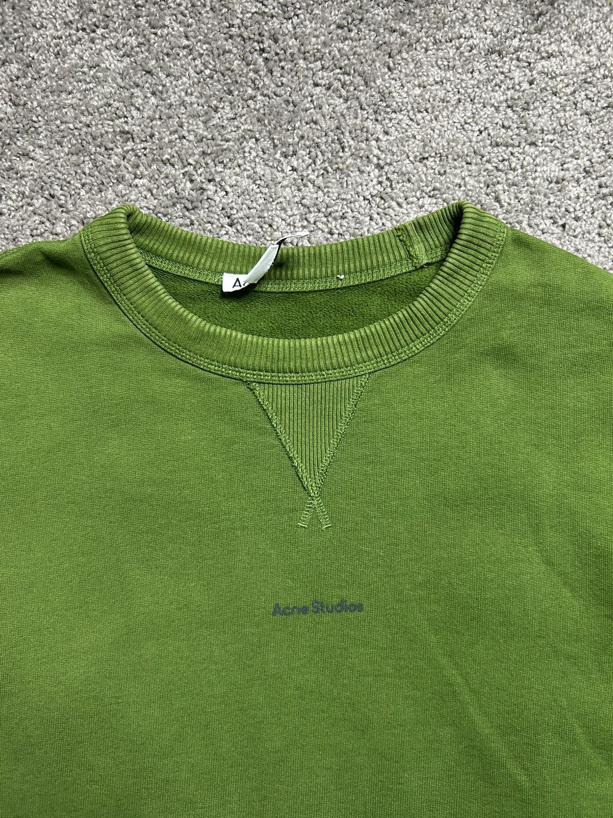 Acne Studios Acne Studios Organic Cotton Crewneck Bottle Green Oversized Size US M / EU 48-50 / 2 - 2 Thumbnail