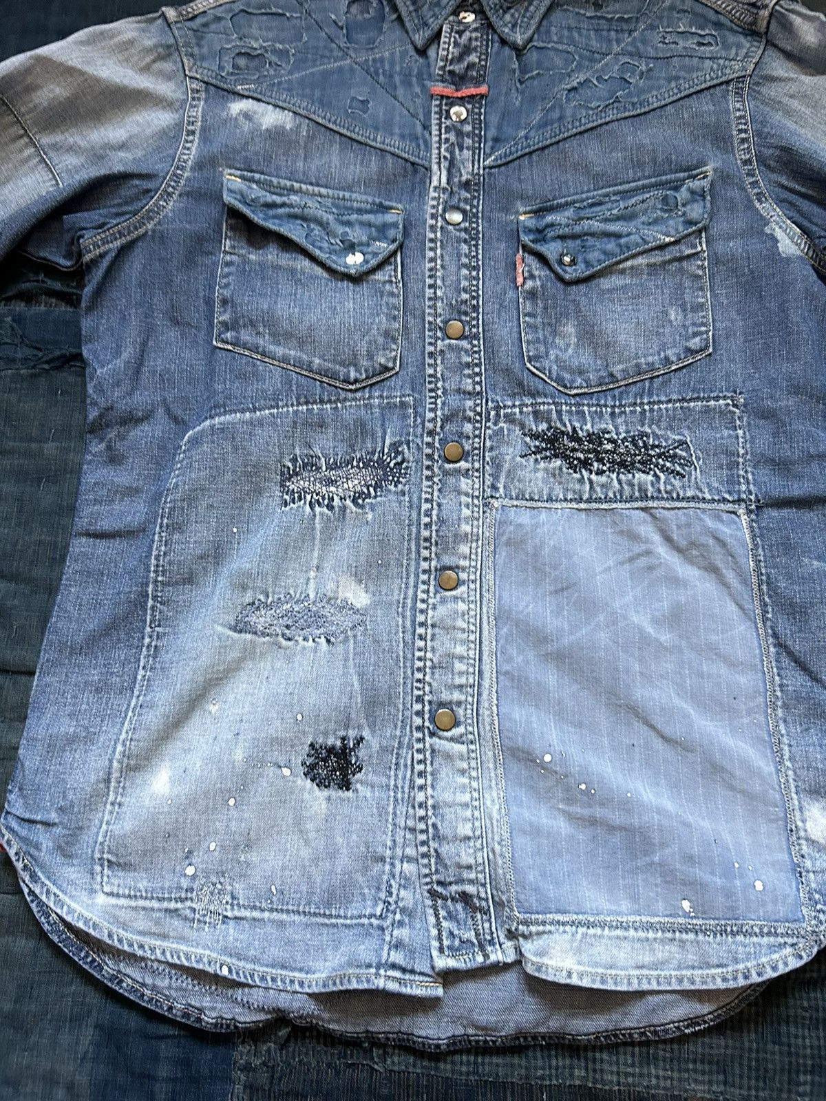 Kapital × Kapital Kountry Kapital boro denim patchwork western shirt Size US M / EU 48-50 / 2 - 4 Thumbnail