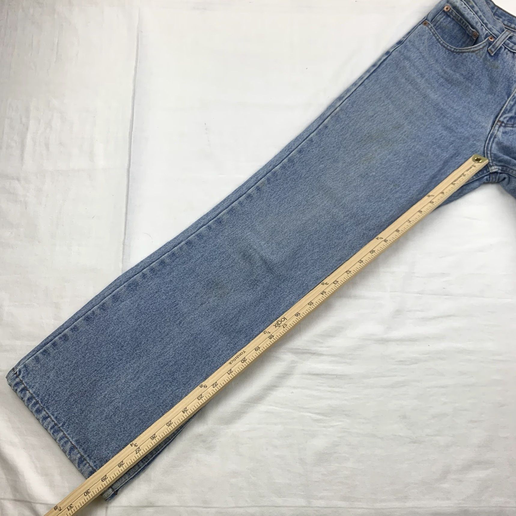 Jordache Vintage Jordache Jeans Womens 28 Blue Flare Denim Worn Grunge 90s 80s USA Flickr? Size 28" / US 6 / IT 42 - 3 Thumbnail