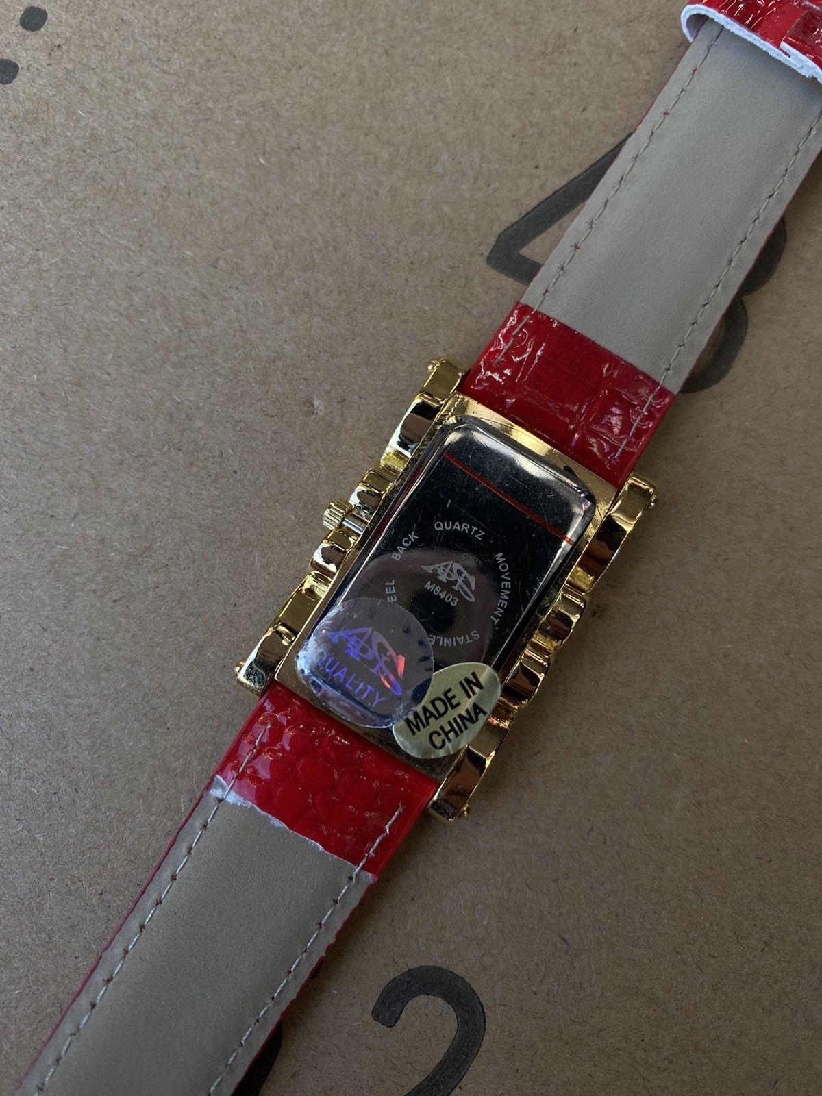 Vintage Red Luxury Wristwatch with Crystals - Japanese Brand Size ONE SIZE - 3 Thumbnail