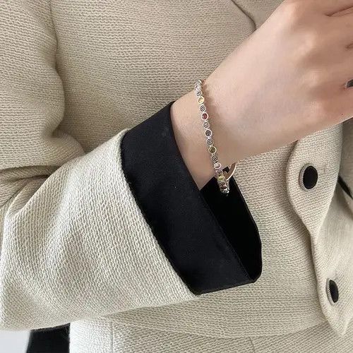VIBE Vintage Rainbow Zircon Love Heart Bracelet Size ONE SIZE - 2 Thumbnail