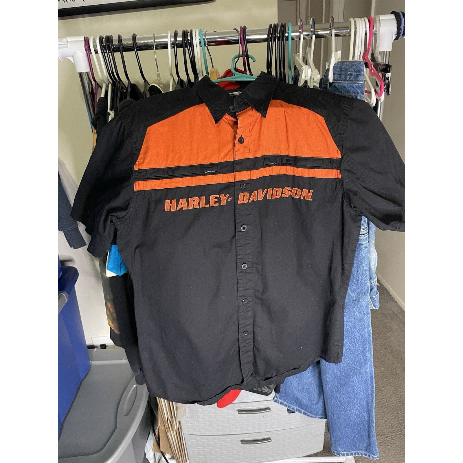 Harley Davidson Size L-Harley Davidson Motorcycle Button Down Short Sleeve Size US L / EU 52-54 / 3 - 1 Thumbnail