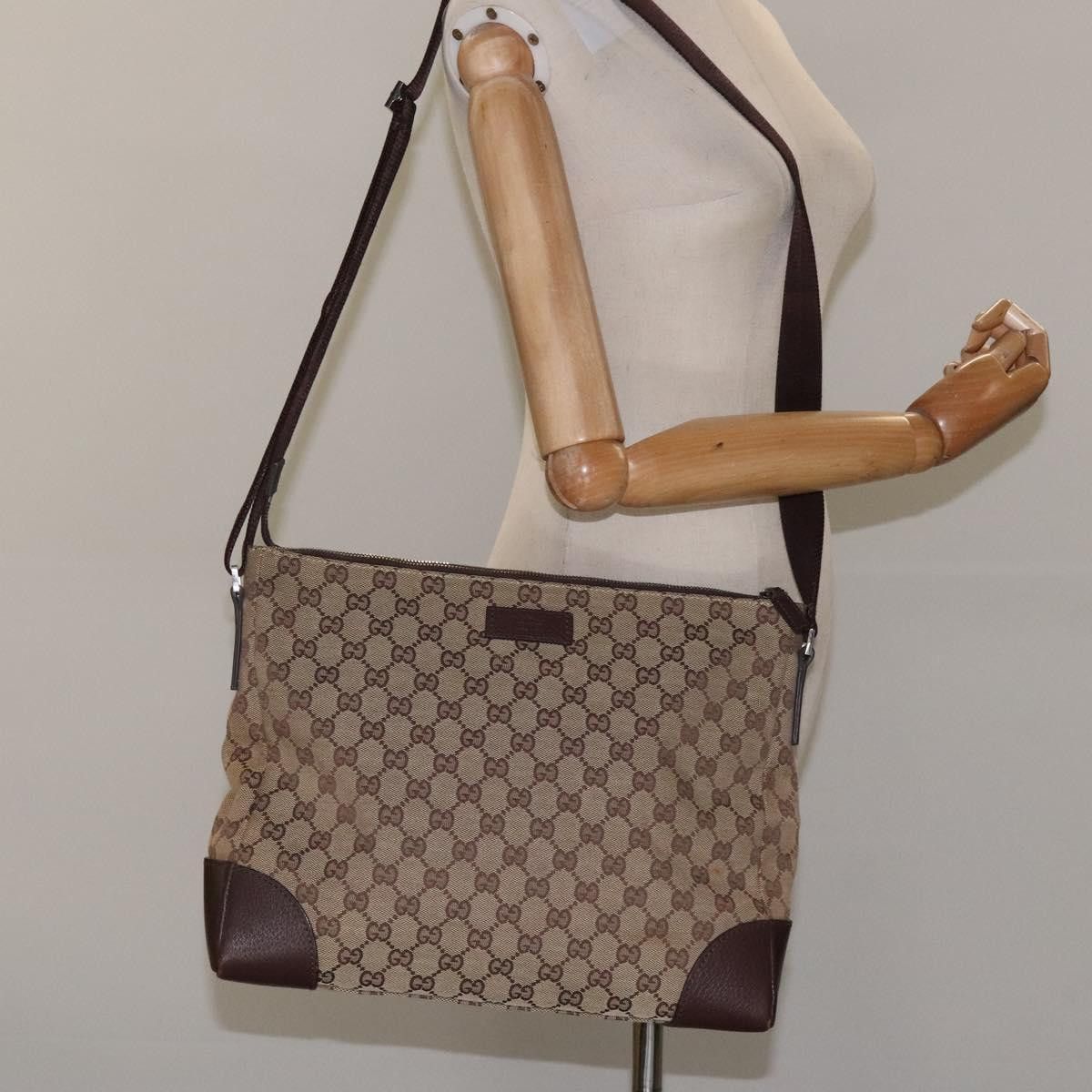 Gucci GUCCI GG Canvas Shoulder Bag Beige Silver Size ONE SIZE - 22 Thumbnail