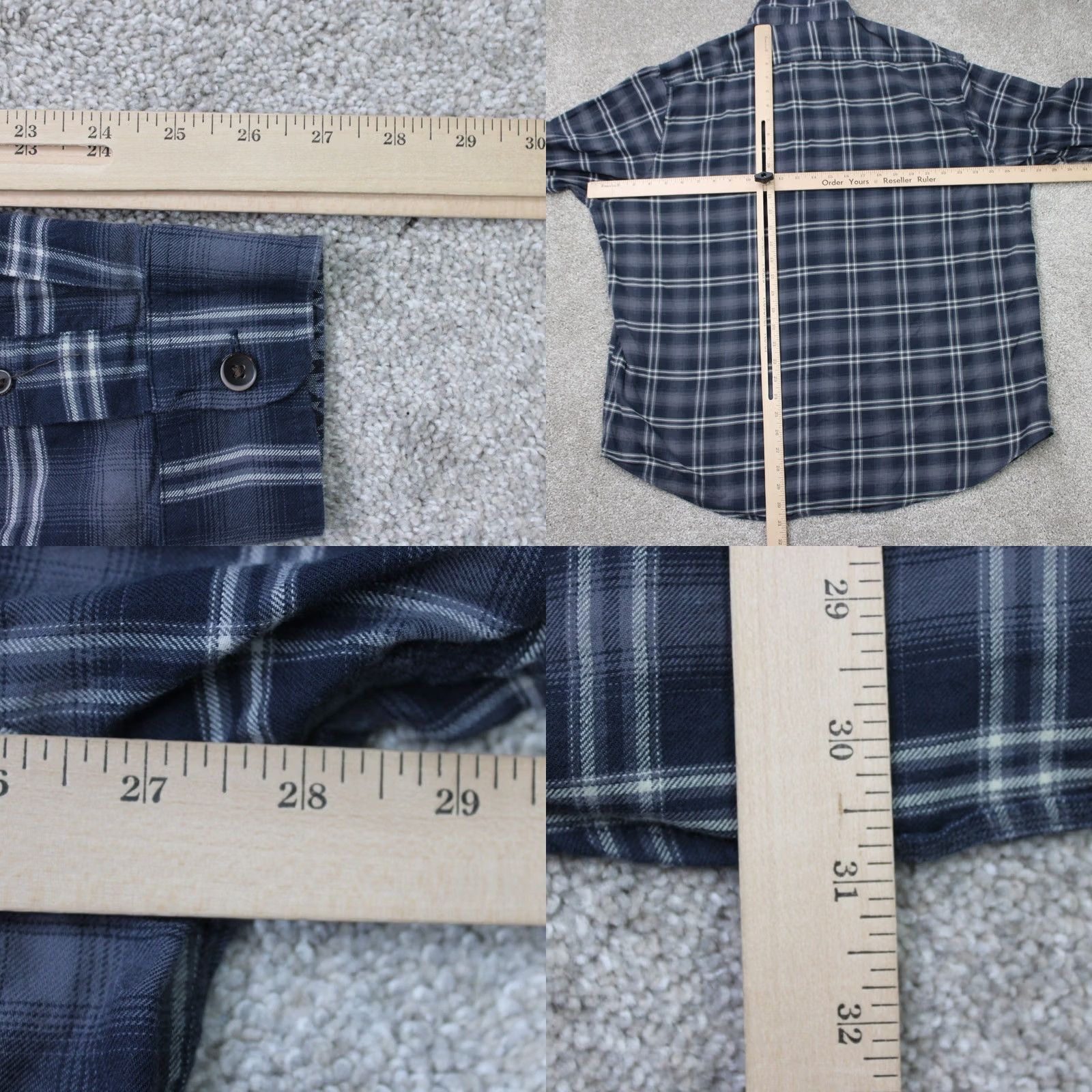 Vintage Tailor Vintage Shirt Mens 2XL Blue Plaid Flannel Button-Up Long Sleeve Casual Workwear Size US XXL / EU 58 / 5 - 8 Thumbnail