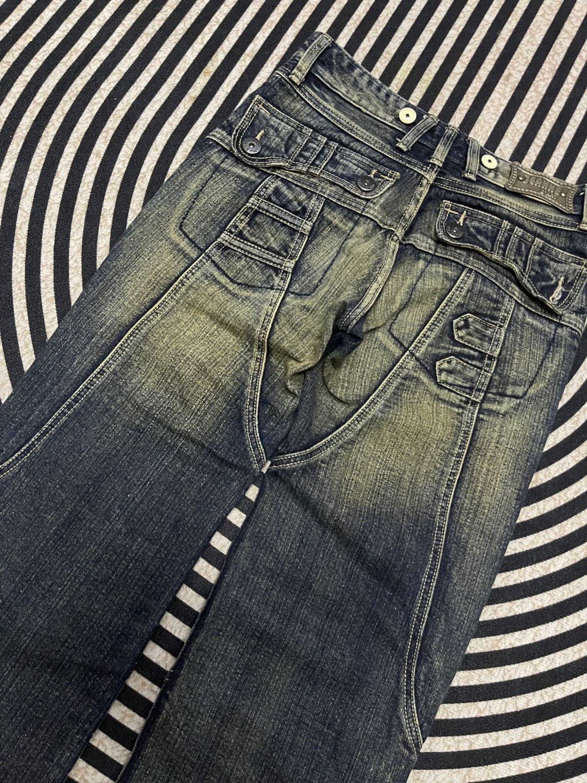 If Six Was Nine 2000s JEANS DE ART WASHABLE MULTIPOCKET JEANS RARE Size US 29 - 14 Thumbnail