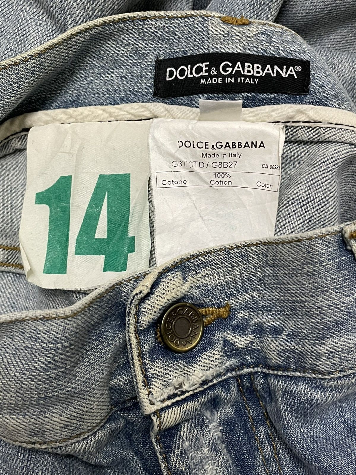 Dolce & Gabbana DOLCE & GABBANA 90S DESIGNER DISTRESSED BLUEWASHED DENIM Size US 36 / EU 52 - 19 Thumbnail