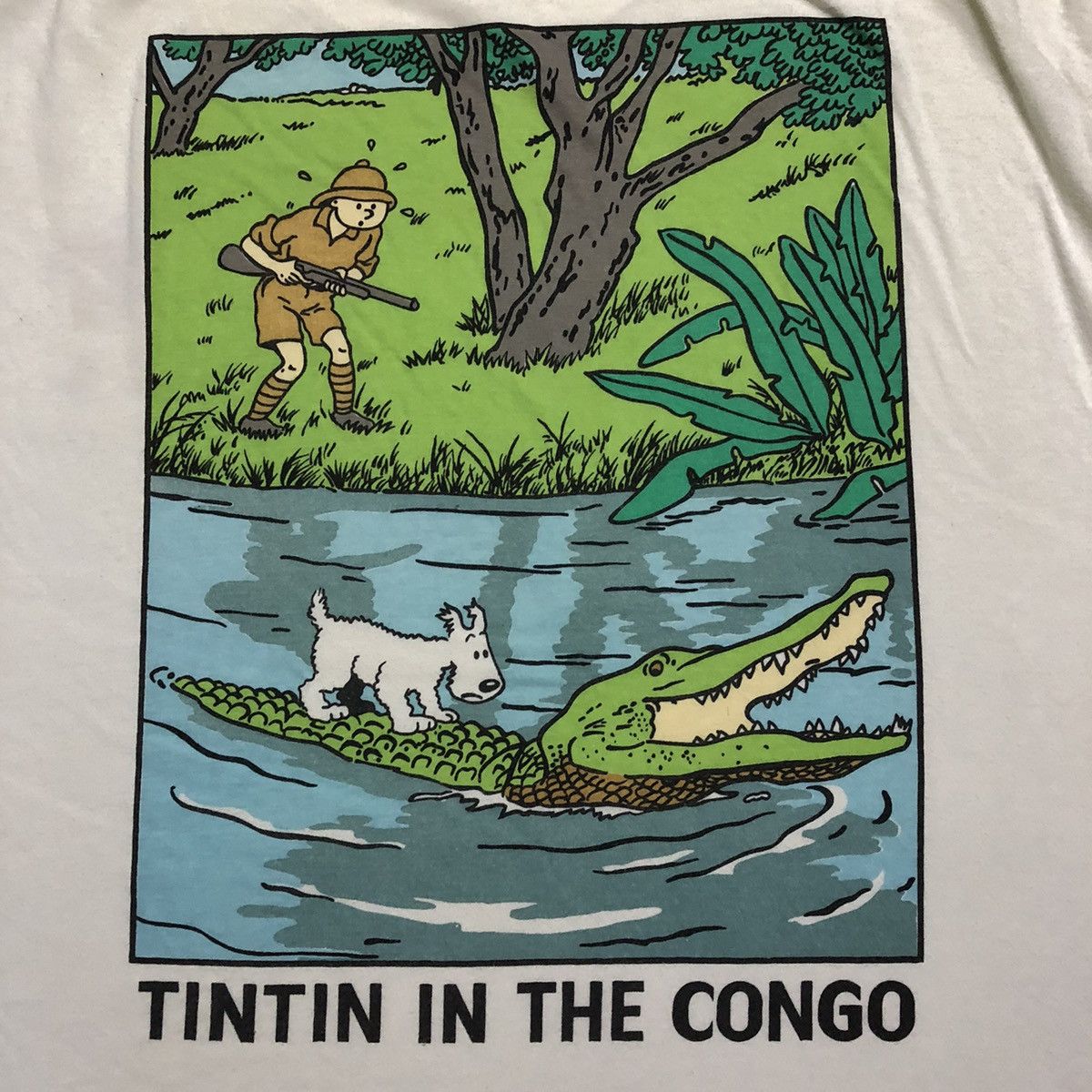 Cartoon Network Rare Distressed Vintage 90s Tintin in the Congo Cartoon Tees Size US XL / EU 56 / 4 - 13 Thumbnail