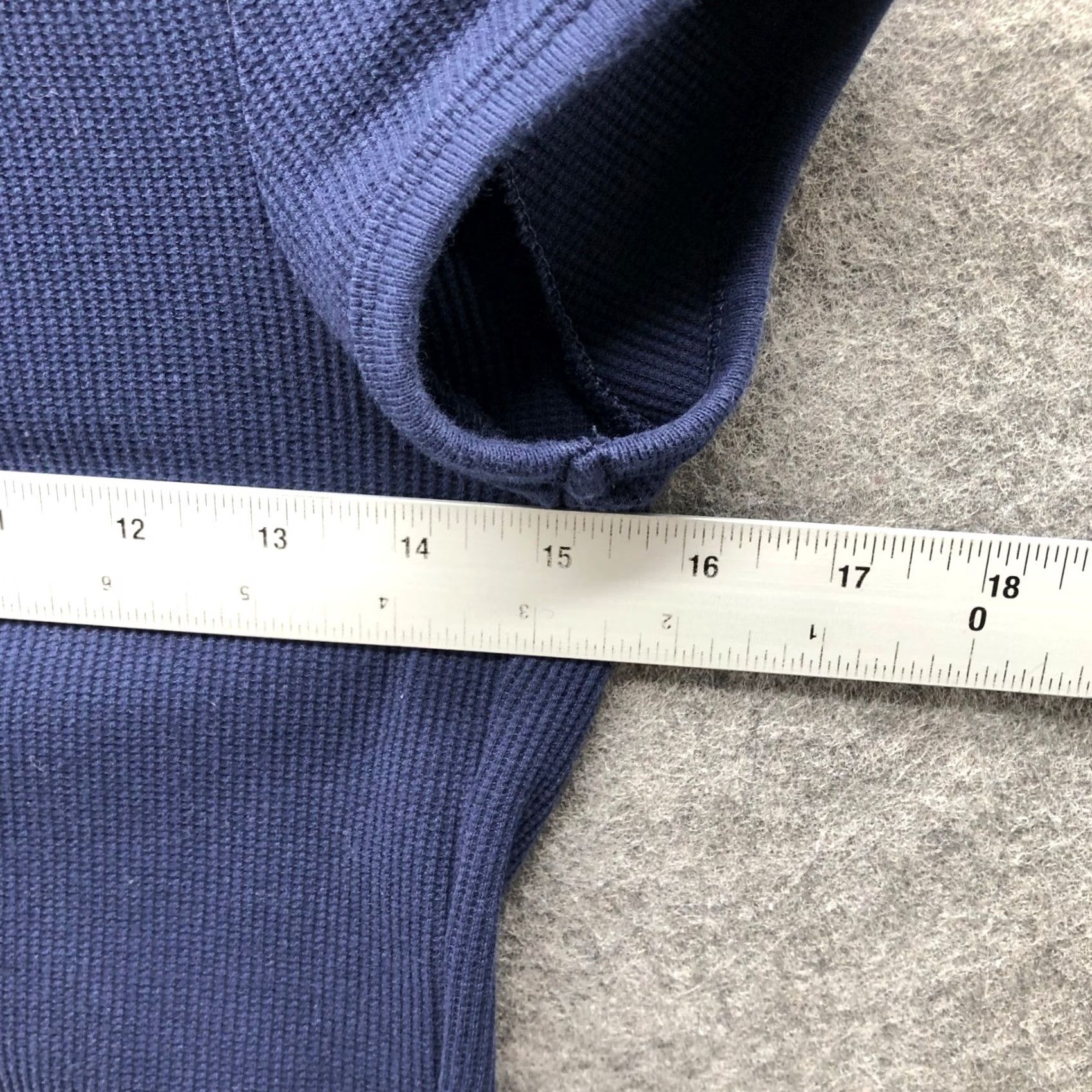 Gap Gap Womens S Navy Blue Waffle Knit Short Sleeve Crewneck Fitted T-Shirt Size S / US 4 / IT 40 - 3 Thumbnail