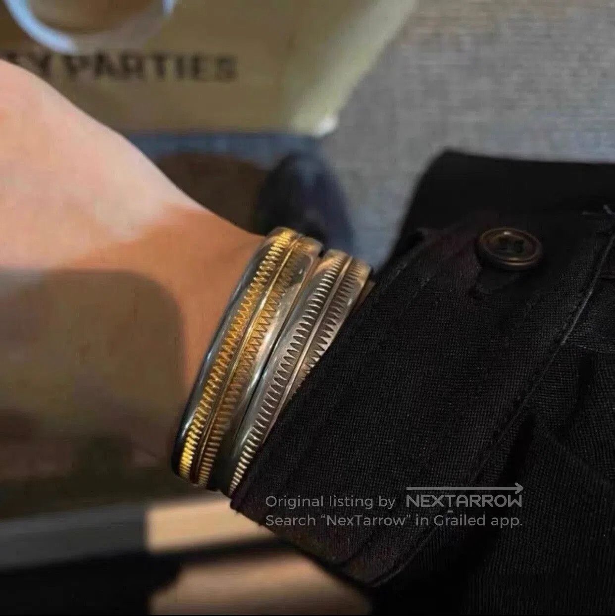 Undercover silver adjustable bracelet with teeth design. Size ONE SIZE - 9 Thumbnail
