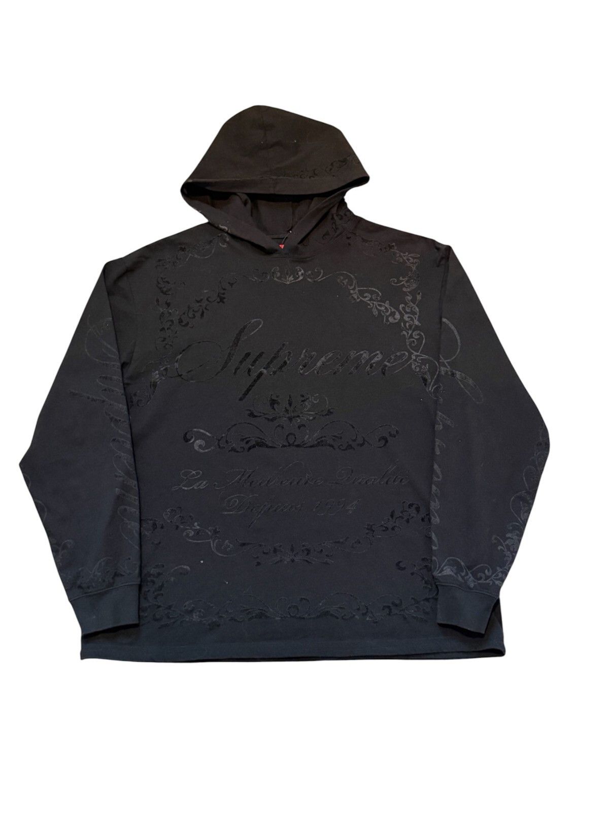 Supreme Supreme Alpha-Omega FW22 Size XL Black Hooded Sweatshirt