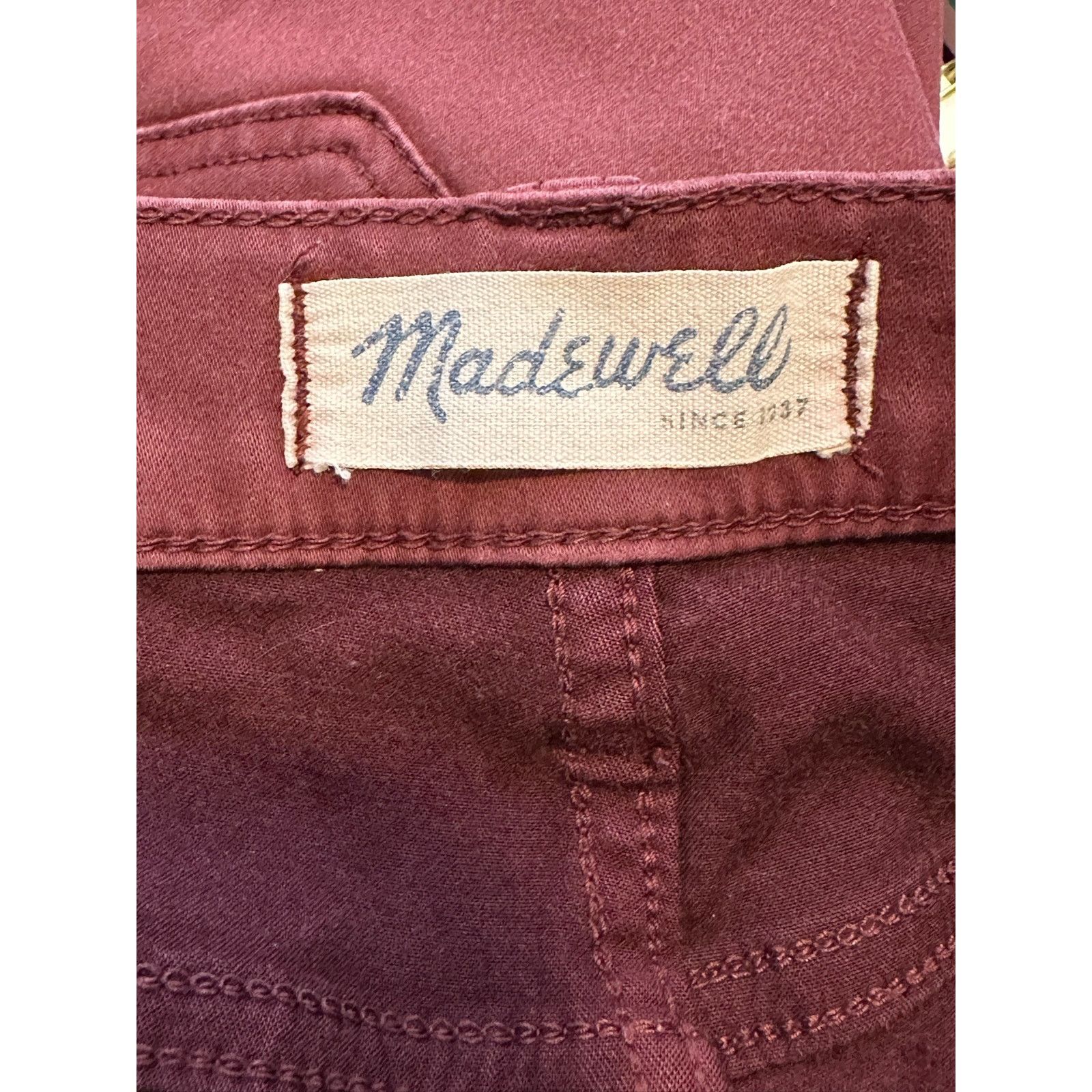 Madewell Madewell burgundy skinny skinny stretch jeans size 25 - 0 Size 25" / US 0 / IT 36 - 3 Thumbnail