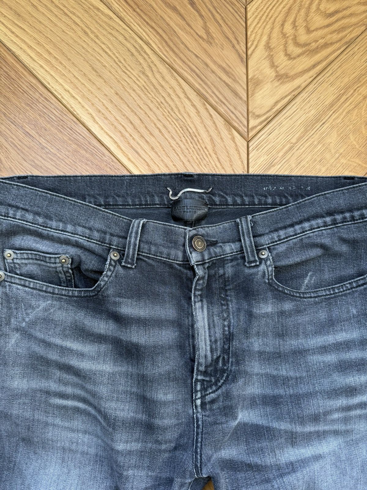 Saint Laurent Paris Saint Laurent Paris post Hedi black washed slim fit jeans Size US 32 / EU 48 - 2 Thumbnail