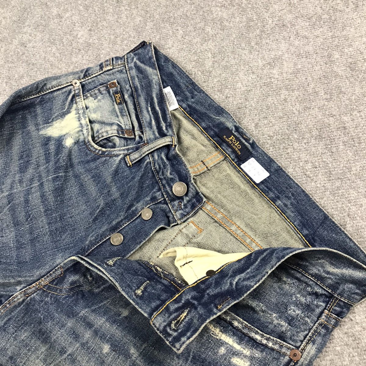 Japanese Brand × Polo Ralph Lauren POLO RALPH LAUREN PATCHWORK DISTRESSED DENIM PANTS Size US 31 - 17 Thumbnail