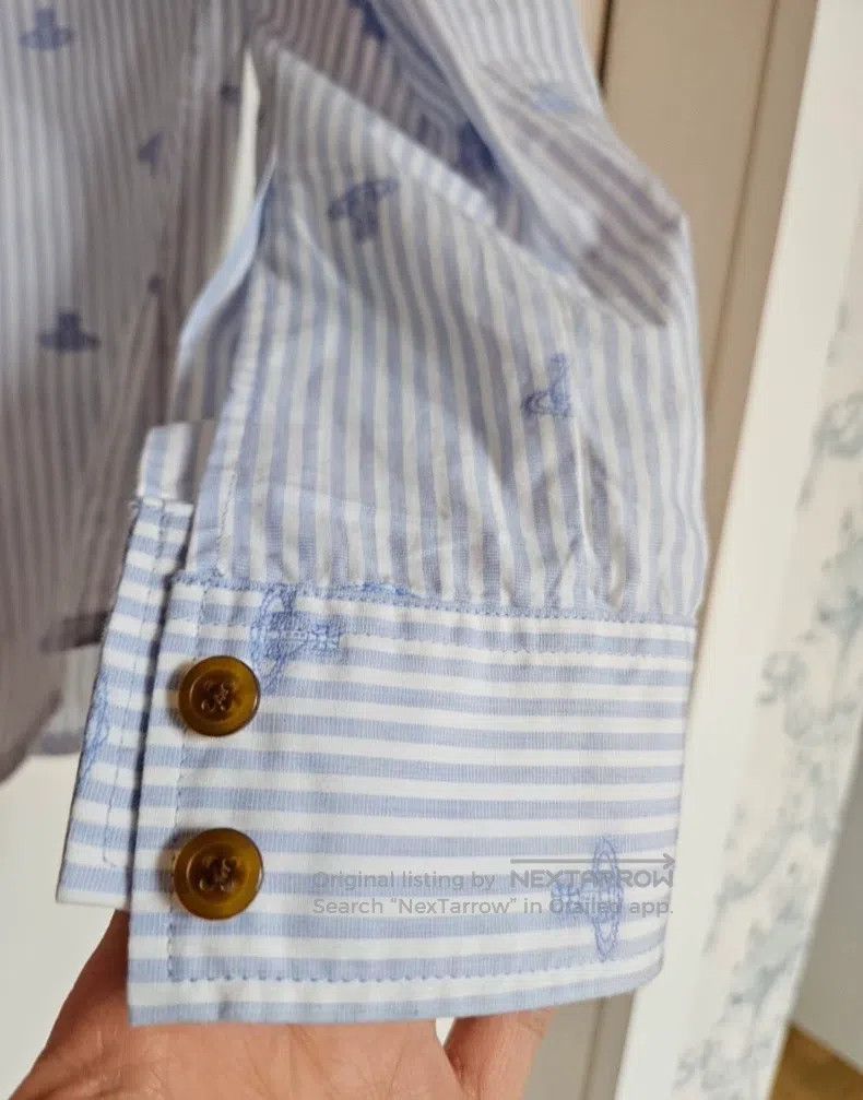 Vivienne Westwood Vivienne Westwood Sky Blue Striped Bow Blouse Size S / US 4 / IT 40 - 5 Thumbnail