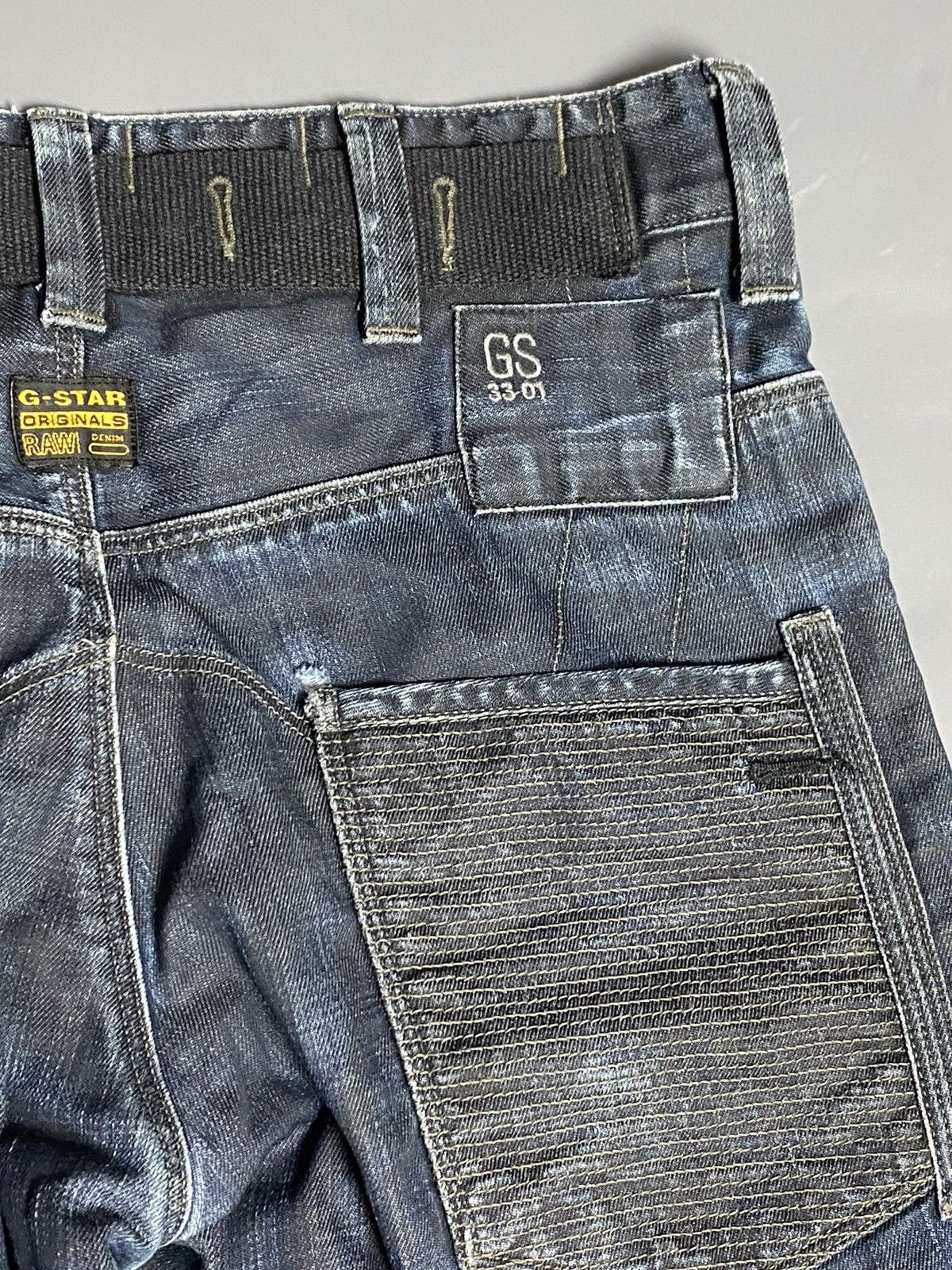 G-Star Mens G-Star Fire Elwood Narrow Jeans Dark Wash Biker W29 L32 Size US 29 - 4 Thumbnail