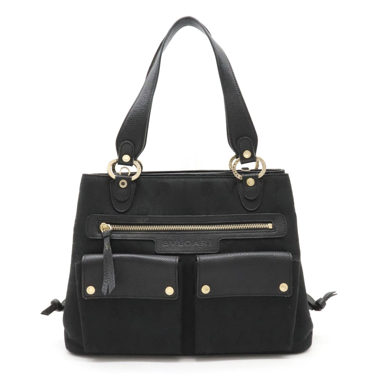 Bvlgari Bvlgari Logo Mania Maxi Letter Becky Handbag Canvas 