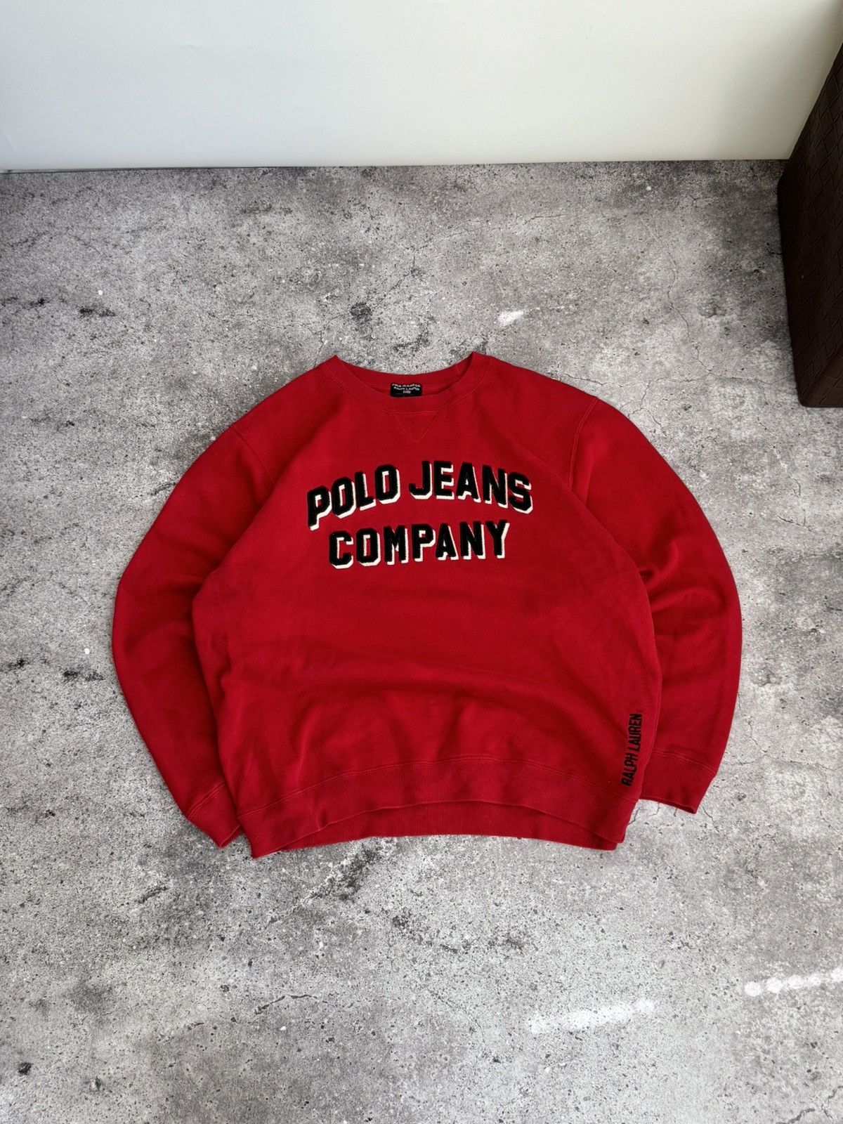 Polo Ralph Lauren × Vintage Vintage Polo Ralph Lauren jeans big logo faded sweatshirt Size US L / EU 52-54 / 3 - 1 Thumbnail