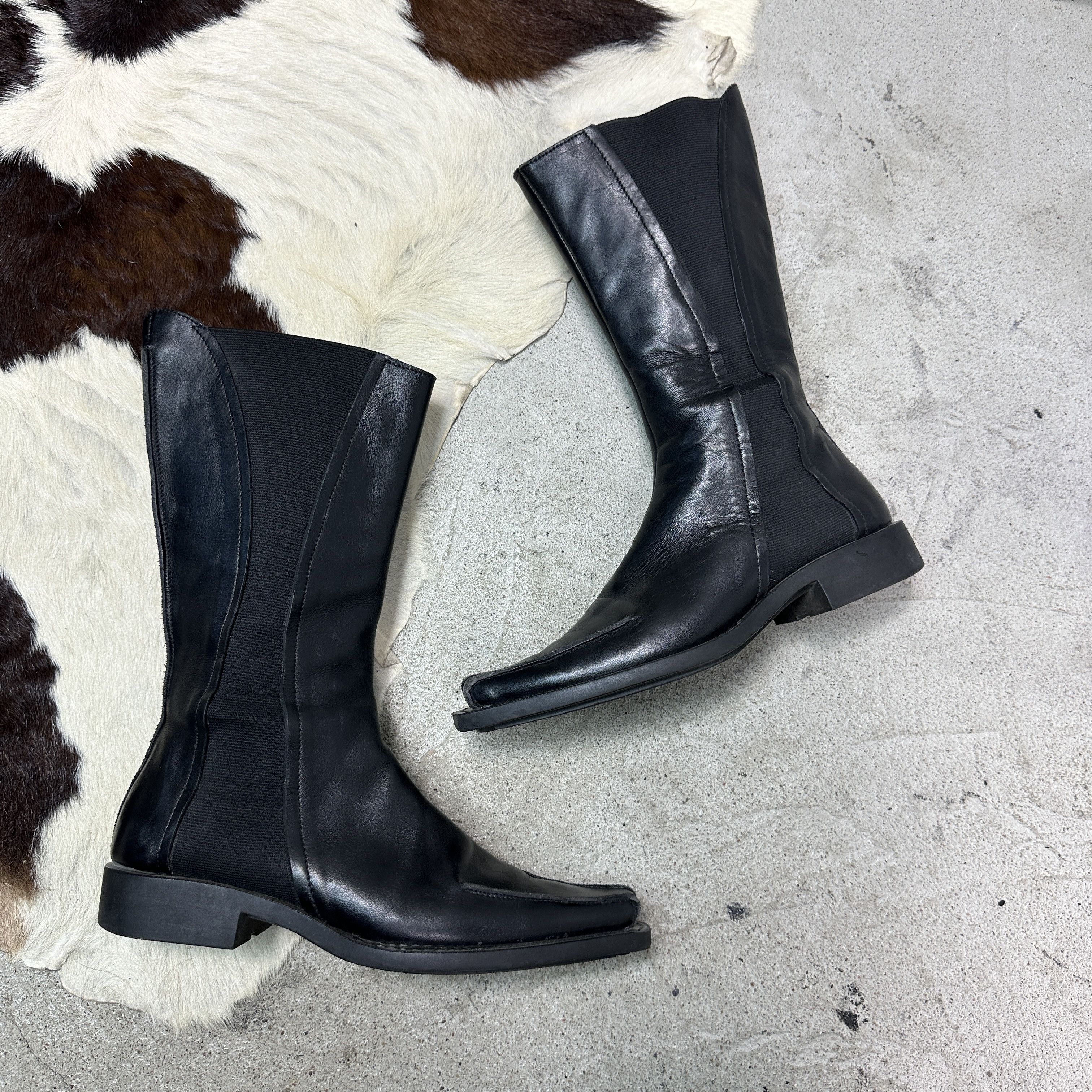 Pollini Vintage Grunge Leather Studio Pollini Pointy Boots Y2K Size US 8 / IT 38 - 7 Thumbnail