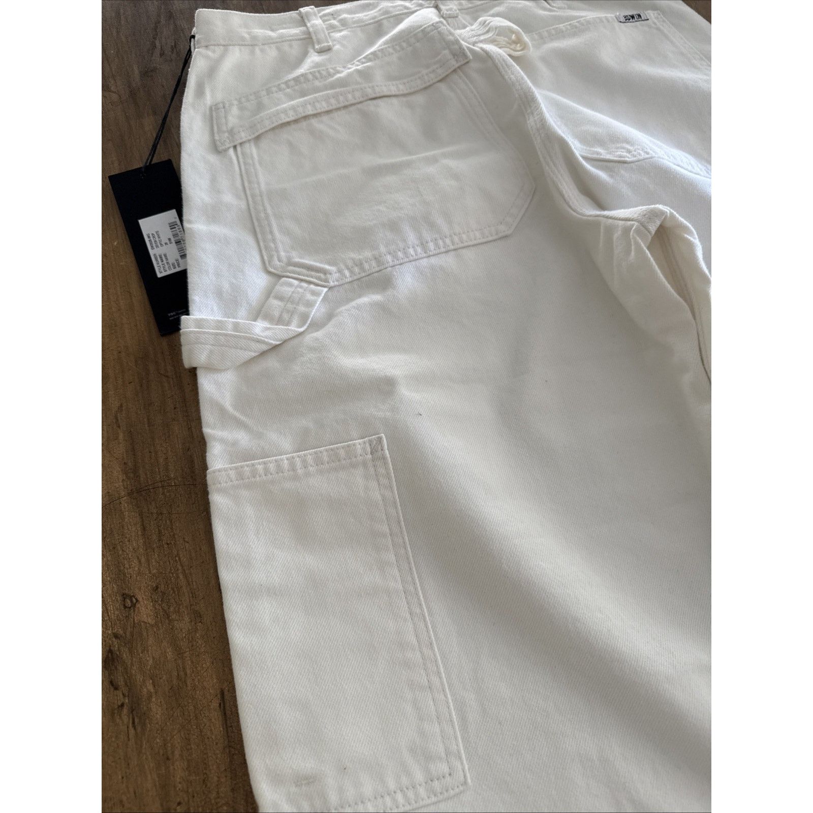 Edwin Edwin Devin Crop Optic White Carpenter 100% Cotton Jeans 28 Size 28" / US 6 / IT 42 - 9 Thumbnail