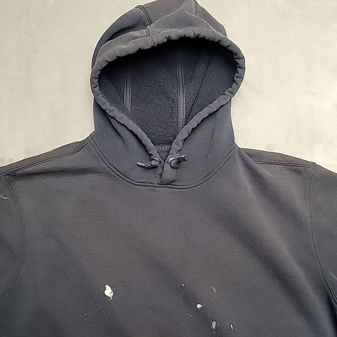 Carhartt Carhartt Hoodie Mens XL Distressed Hooded Pullover Fleece Sweatshirt Workwear Blue Cotton Blend Logo Solid Long Sleeve Pullover Mens Size US XL / EU 56 / 4 - 3 Thumbnail