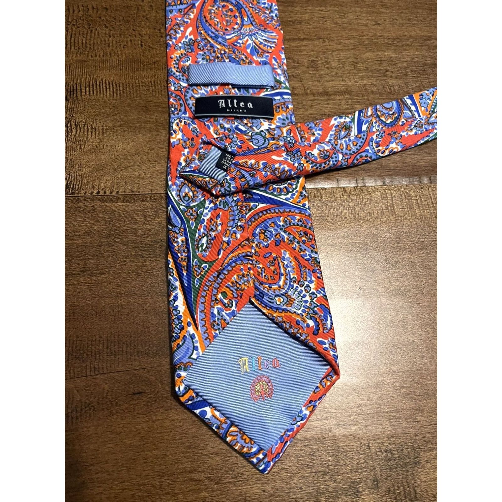 Altea Altea Designer Neck Tie Silk Paisley Pastel Watercolor Style Made in Italy Men's Size ONE SIZE - 2 Thumbnail