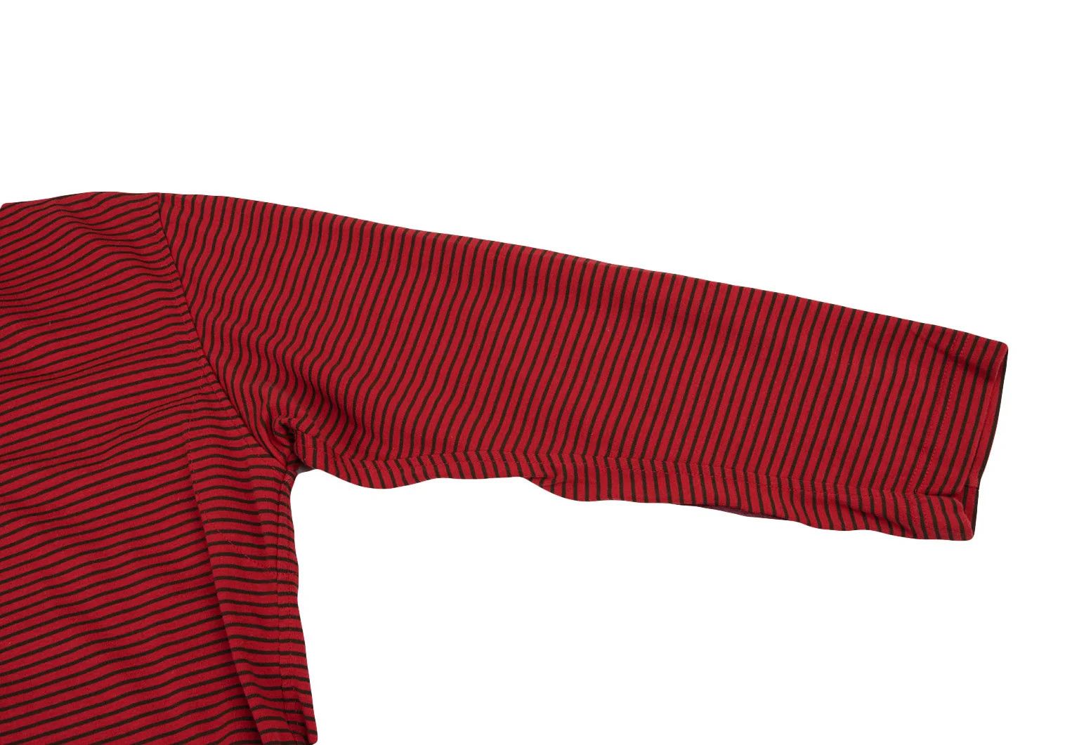 Junya Watanabe Elbow Patch Stripe Polo Shirt in Red and Black, Size S Size US S / EU 44-46 / 1 - 6 Thumbnail