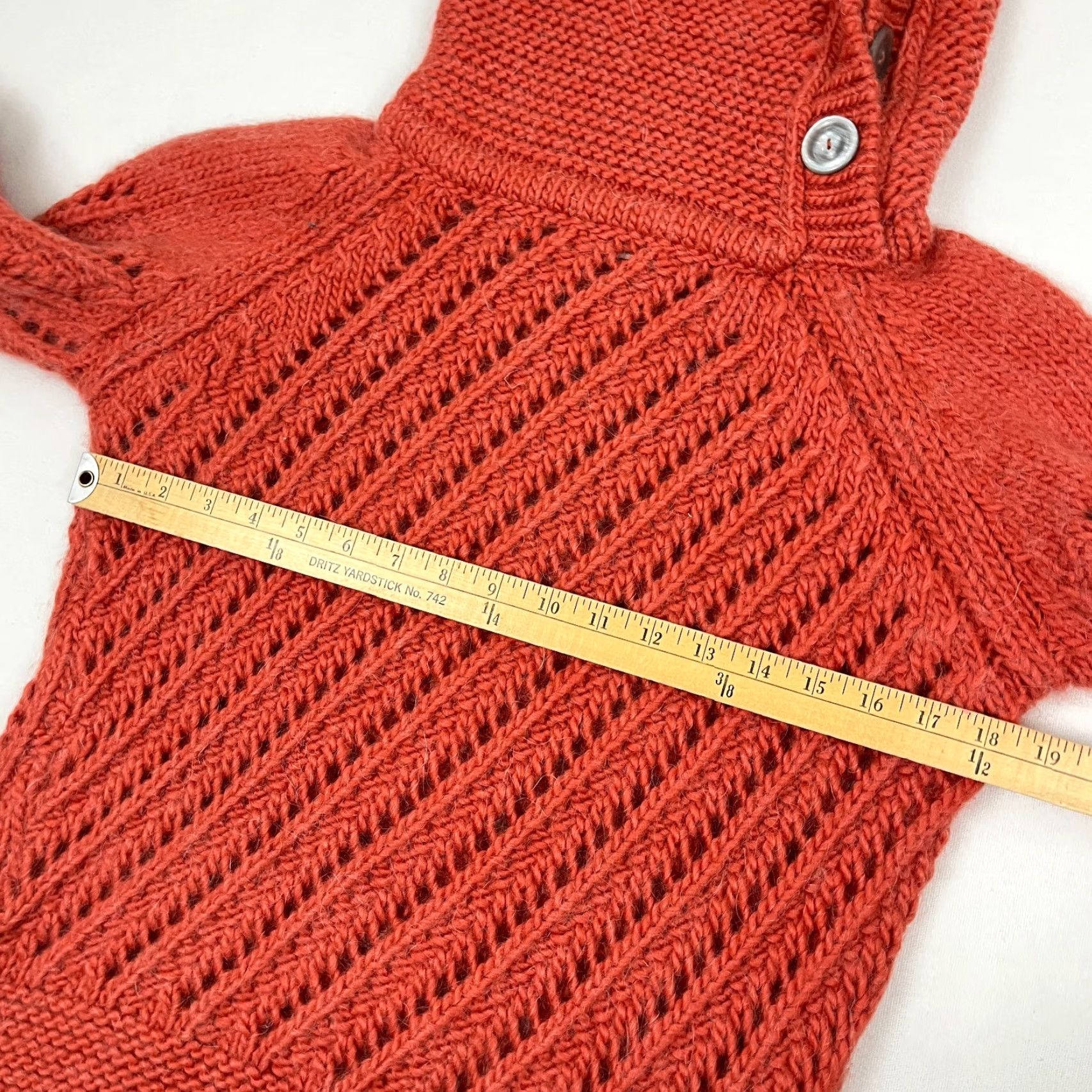 Vintage Fisherman Out of Ireland Sweater Womens M Orange Knit Virgin Wool Mohair Wool Blend Mock Funnel Long Sleeve Pullover Solid Size M / US 6-8 / IT 42-44 - 6 Thumbnail