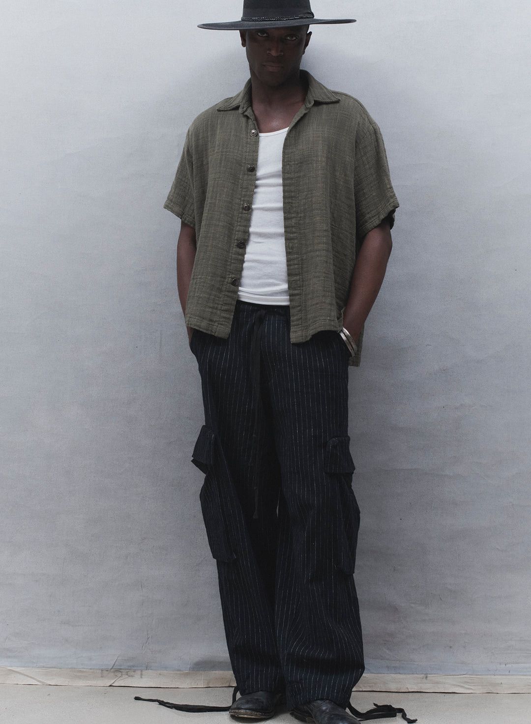 Greg Lauren $750 Greg Lauren Linen Short Sleeve Studio Shirt Size US XXL / EU 58 / 5 - 2 Thumbnail