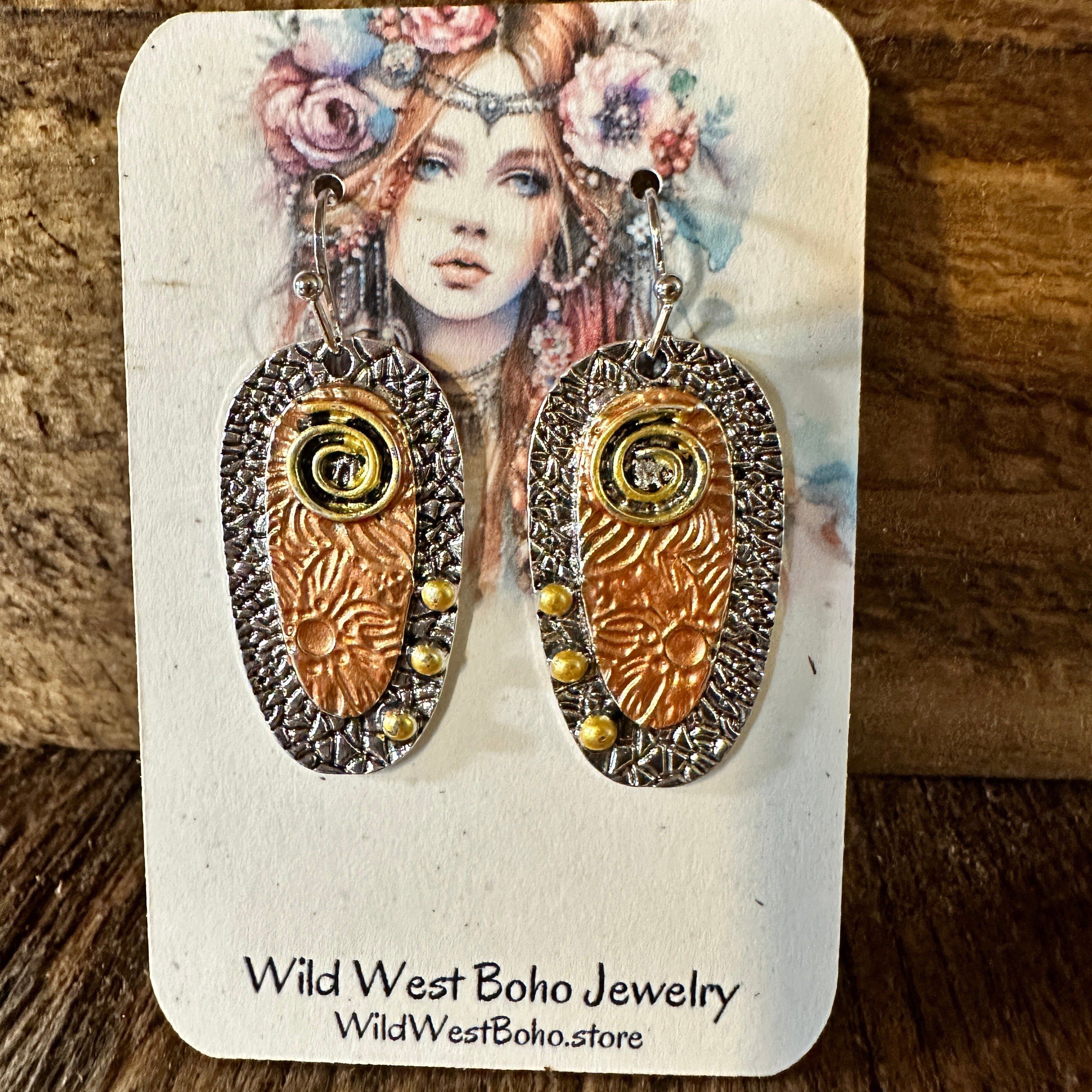 Other Handcrafted Bohemian Hippie Copper Dangle Earring, Retro Eth Size ONE SIZE - 9 Thumbnail
