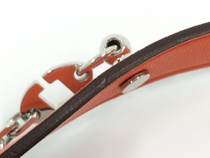 Hermes Hermes Bag Charm Kelly Glove Holder Orange Leather Palladium Size ONE SIZE - 5 Thumbnail