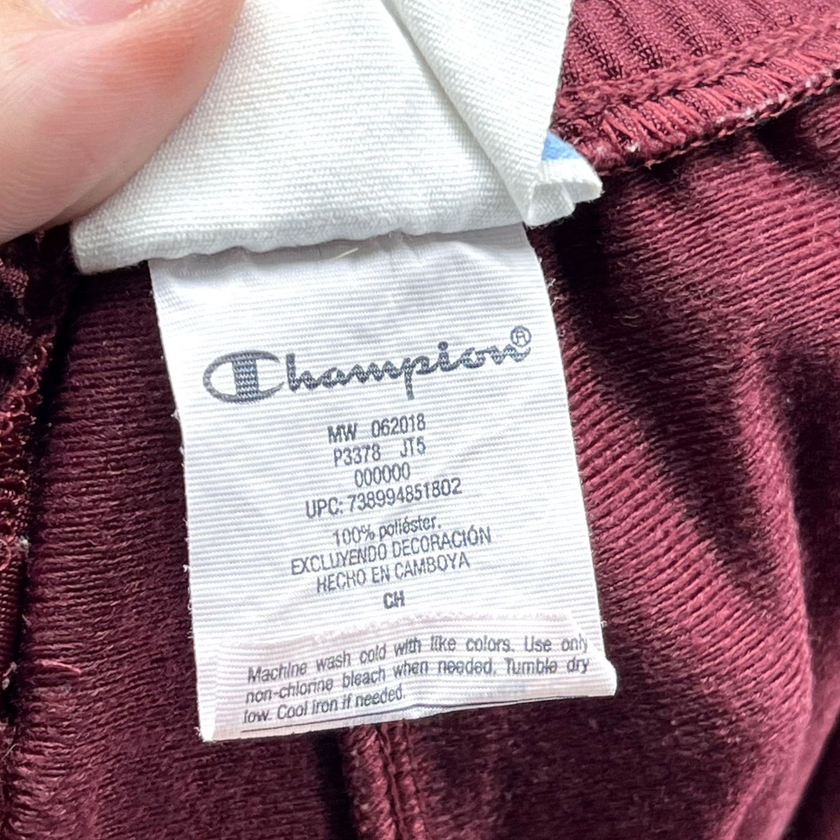 Champion Champion Track Pants Mens Small Red Knit Side Logo Tape Elastic Waist Cuffed Size US 29 - 7 Thumbnail
