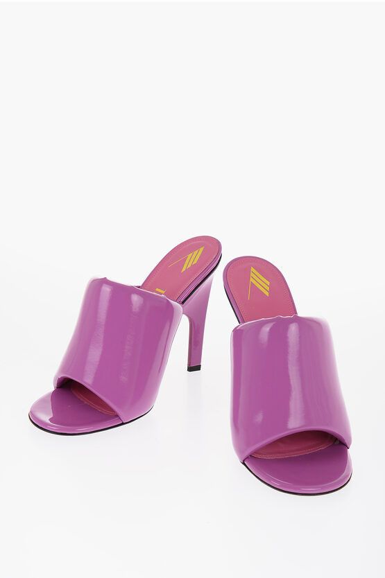 image of The Attico Patent Leather Rem Mules With Heel Shoes 10,5Cm in Violet, Women's (Size 9)