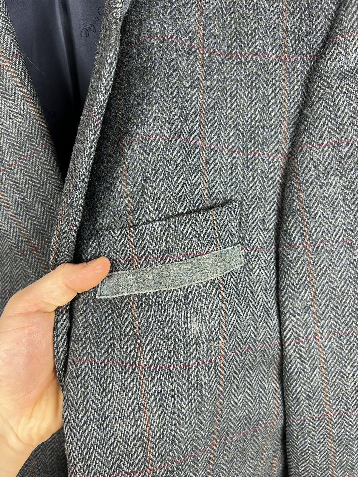 SCABAL Vintage 80s Scabal wool herringbone blazer jacket tweed Size US L / EU 52-54 / 3 - 18 Thumbnail