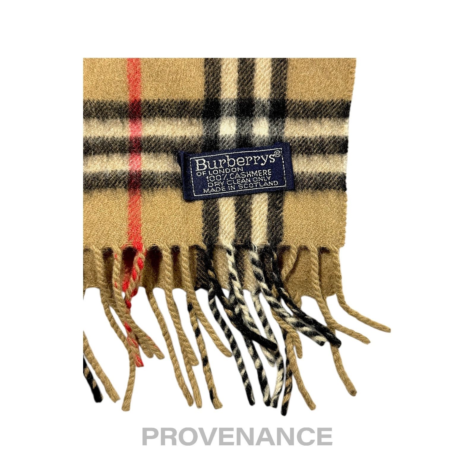 Burberry 🔴 Vintage Burberrys Scarf Nova Check 100% Cashmere Camel Size ONE SIZE - 4 Thumbnail