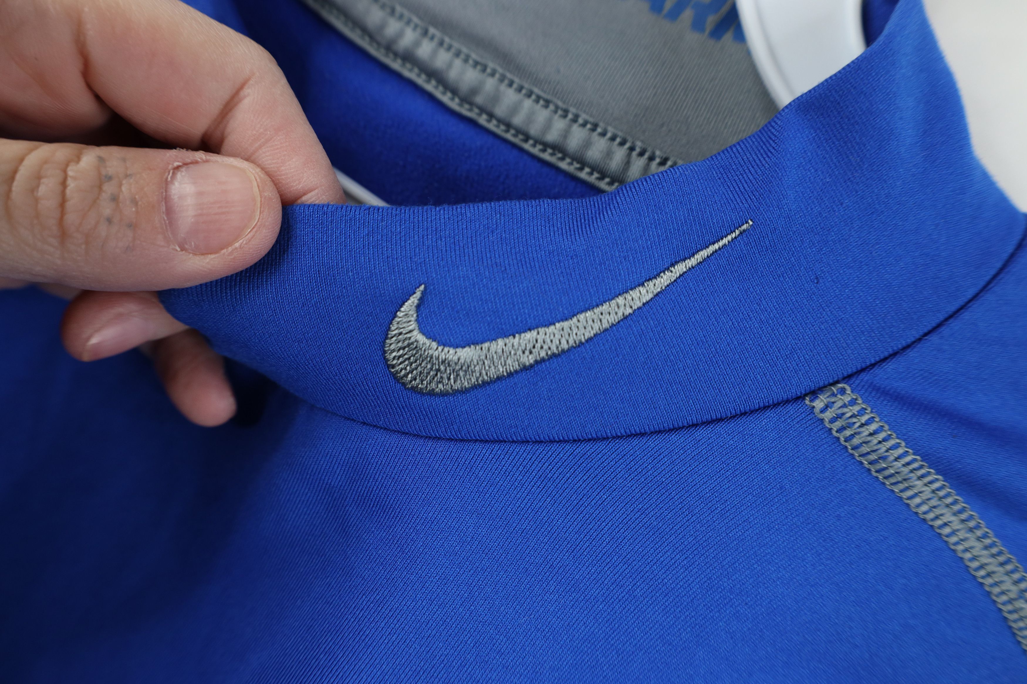 Nike Nike Pro Combat Hyperwarm Fitted Mock Neck T-Shirt Blue Size US S / EU 44-46 / 1 - 8 Thumbnail