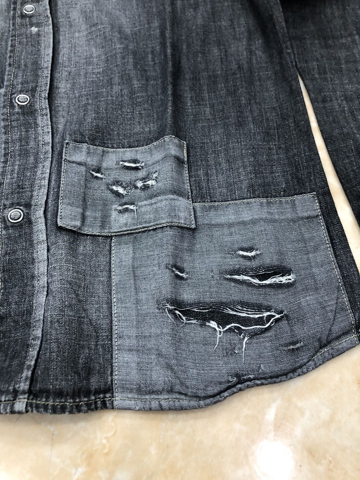 If Six Was Nine Glamb Japan Snap Button Distressed Denim shirt Size US S / EU 44-46 / 1 - 2 Thumbnail