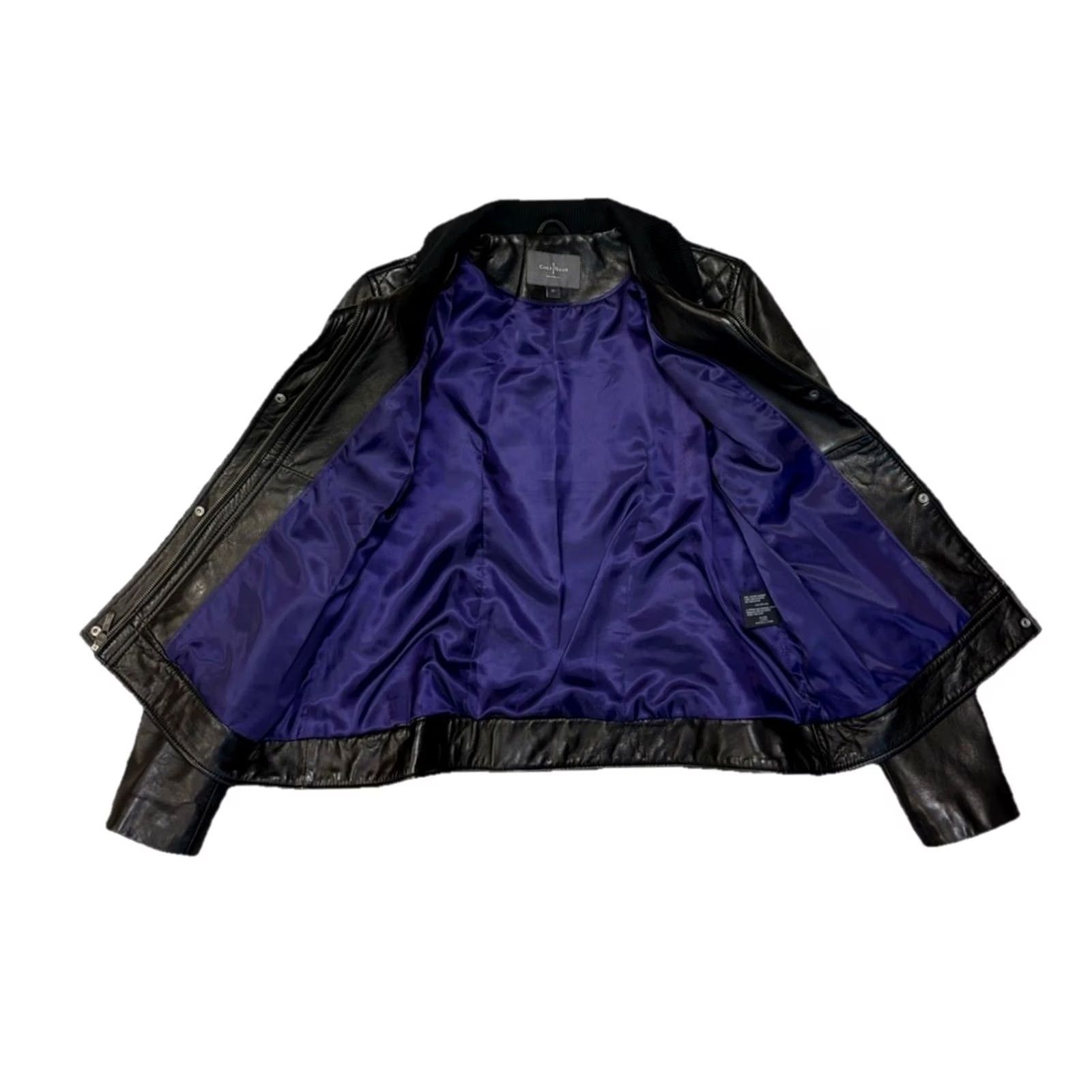Cole Haan VINTAGE Cole Haan Leather Coat Womens XL Black Mid-Length Slim Lined Zip Button 90s Retro Bomber Jacket Size XL / US 12-14 / IT 48-50 - 5 Thumbnail