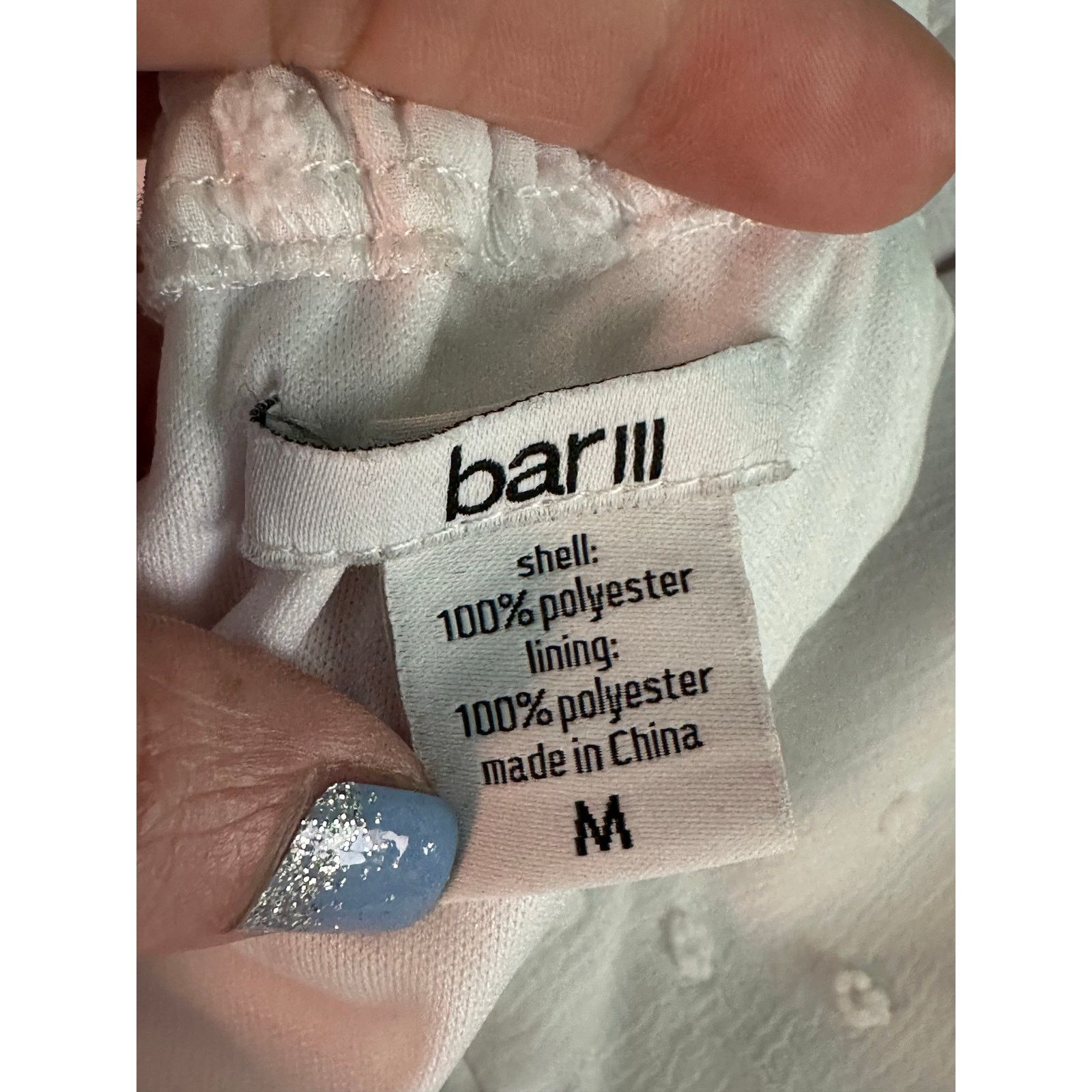 Bar III BAR III white swiss dot texture halter romper size Medium Size 28" / US 6 / IT 42 - 3 Thumbnail