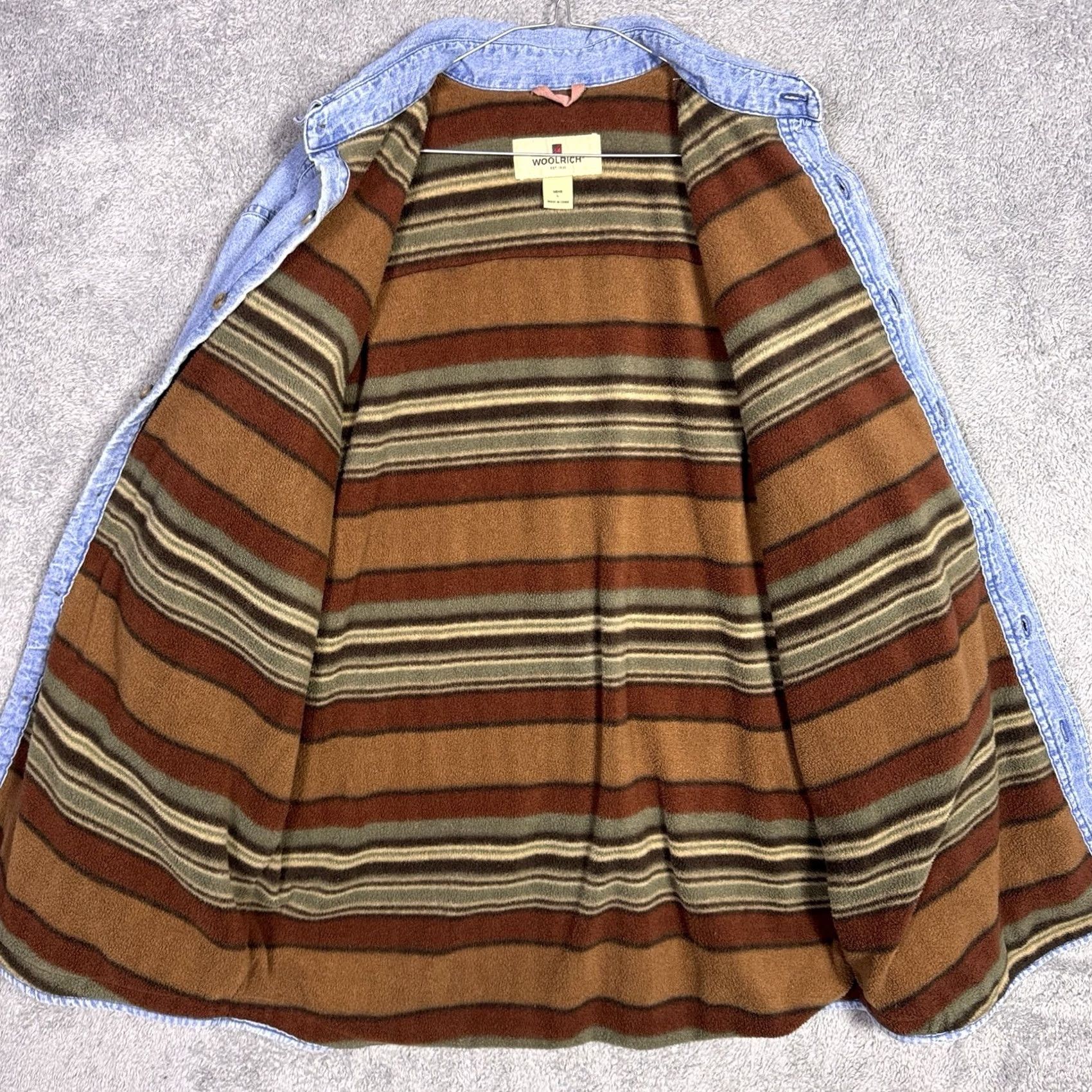 Vintage Woolrich Denim Jacket Mens L Shirt Shacket Flannel Lined Chore Field Barn 22580 Size US L / EU 52-54 / 3 - 2 Thumbnail