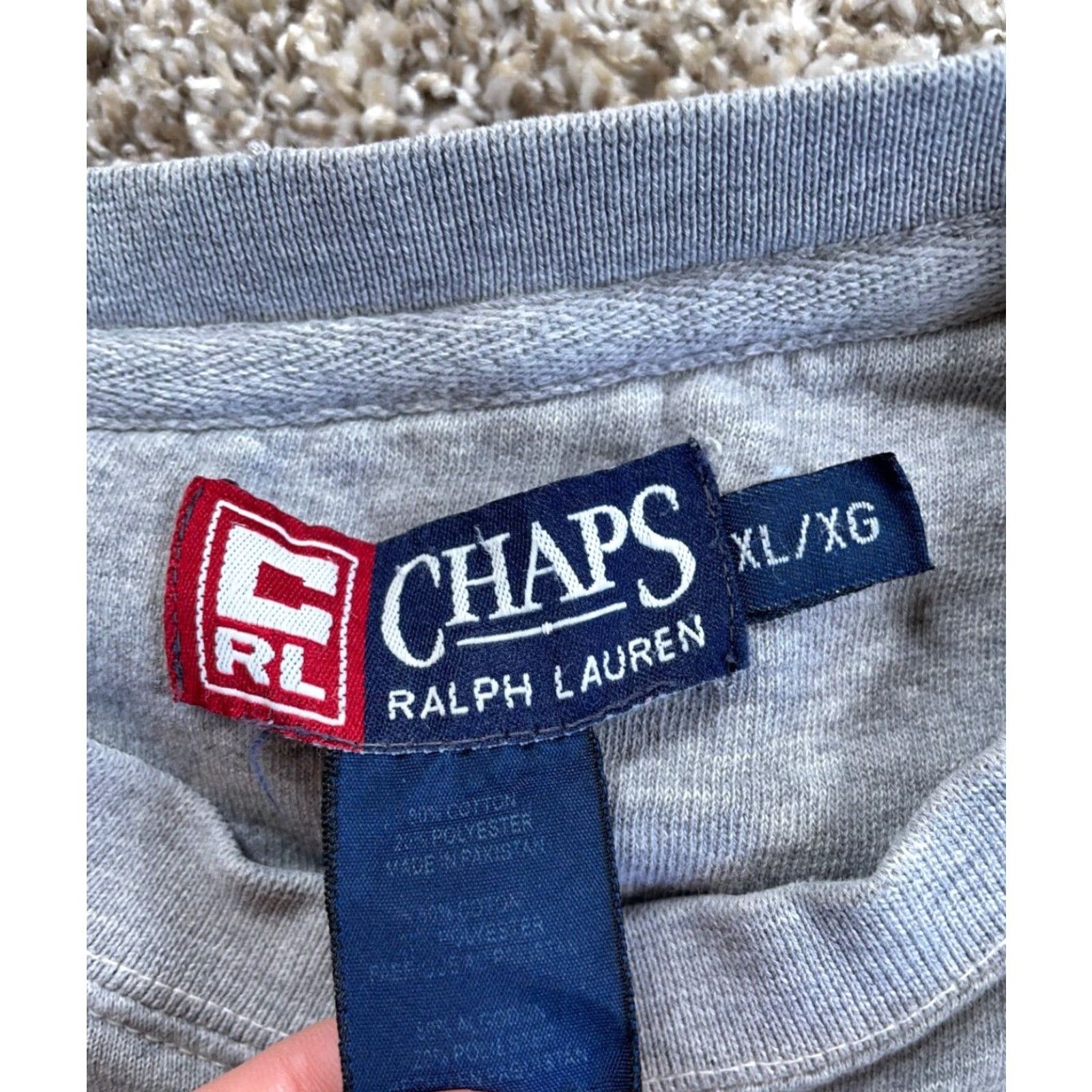 Chaps VTG Chaps Ralph Lauren Flag Sweatshirt Adult XL Gray Crewneck Embroidered Size US XL / EU 56 / 4 - 3 Thumbnail