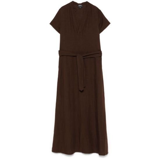 ワンピース A.P.C. Woman Dress Brown VIALVF35040 CAA A.P.C. A.P.C. Women Dresses VIALV F35040 CAA BROWN | Grailed