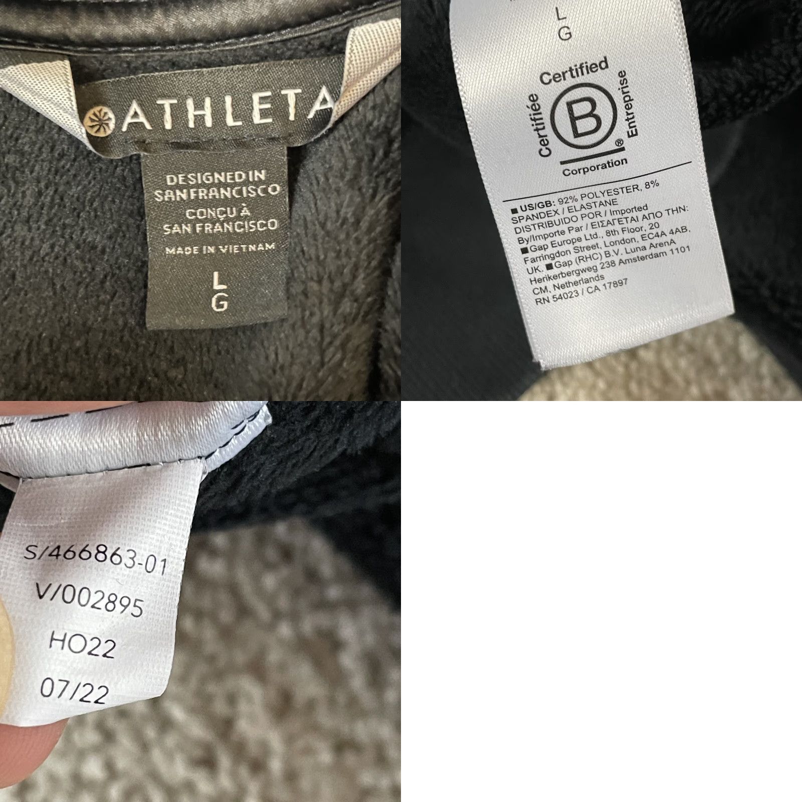 Athleta Athleta Sweatshirt Large Black Fleece Snap Button Pullover Easy Care Pockets Activewear Women Regular Pullover 1/2 Snap Size L / US 10 / IT 46 - 9 Thumbnail