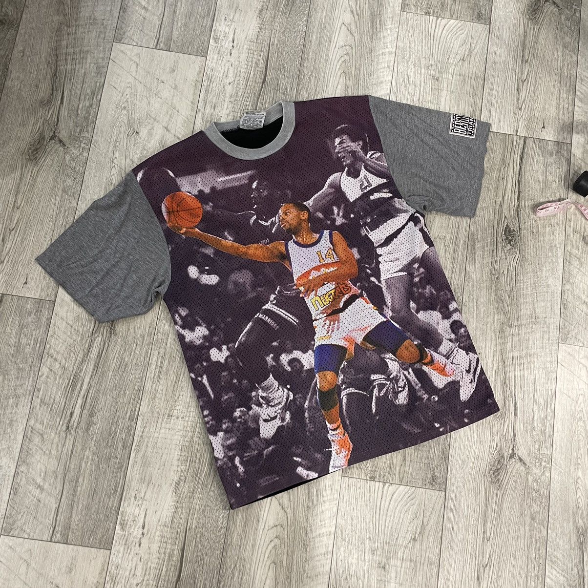 Pro Player × Vintage 90s RARE SINGLE STITCH Nuggets NBA dunkin jersey shirt tee Size US XL / EU 56 / 4 - 1 Thumbnail